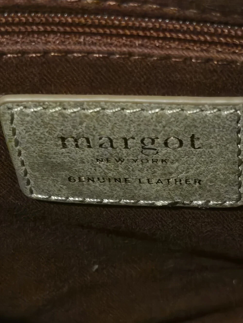 Margot New York Taupe Greige Genuine Leather Crossbody Bag Purse Equestrian Clip
